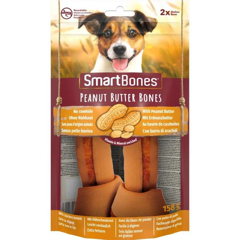 SmartBones PeanutButter z masłem orzechowym dla średnich ras 2 szt.
