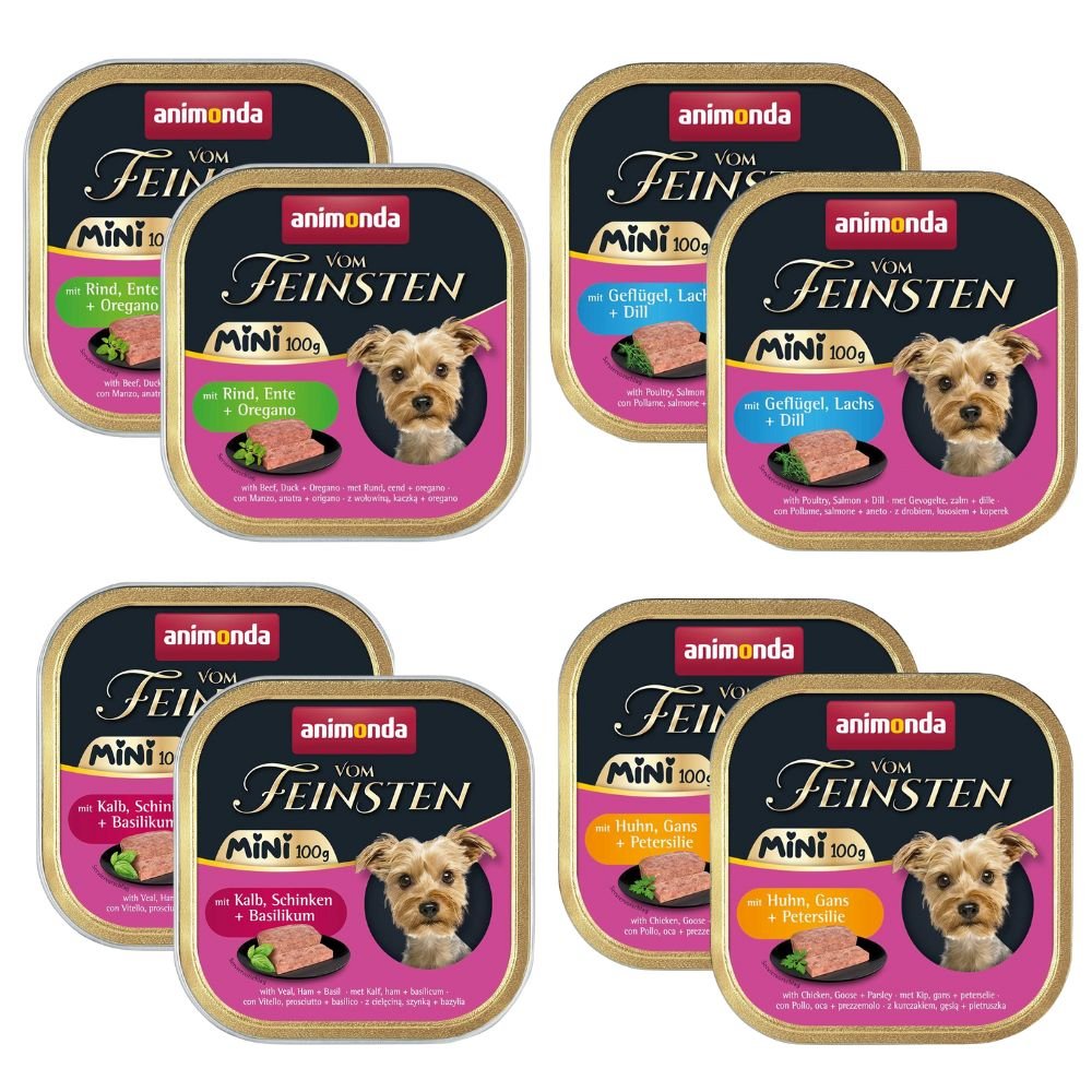 Animonda Vom Feinsten drób, gęś, kaczka, kurczak, wołowina, łosoś małe rasy 100 g × 8
