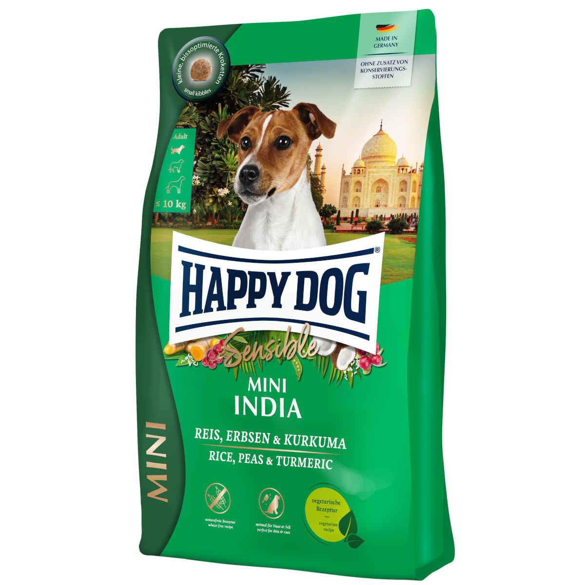 Happy Dog Sensible ryż, groch, kurkuma adult małe rasy 800 g