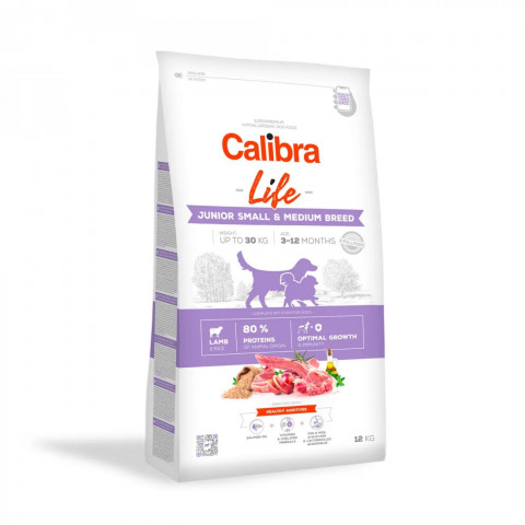 Calibra Dog Life jagnięcina junior małe i średnie rasy 12 kg