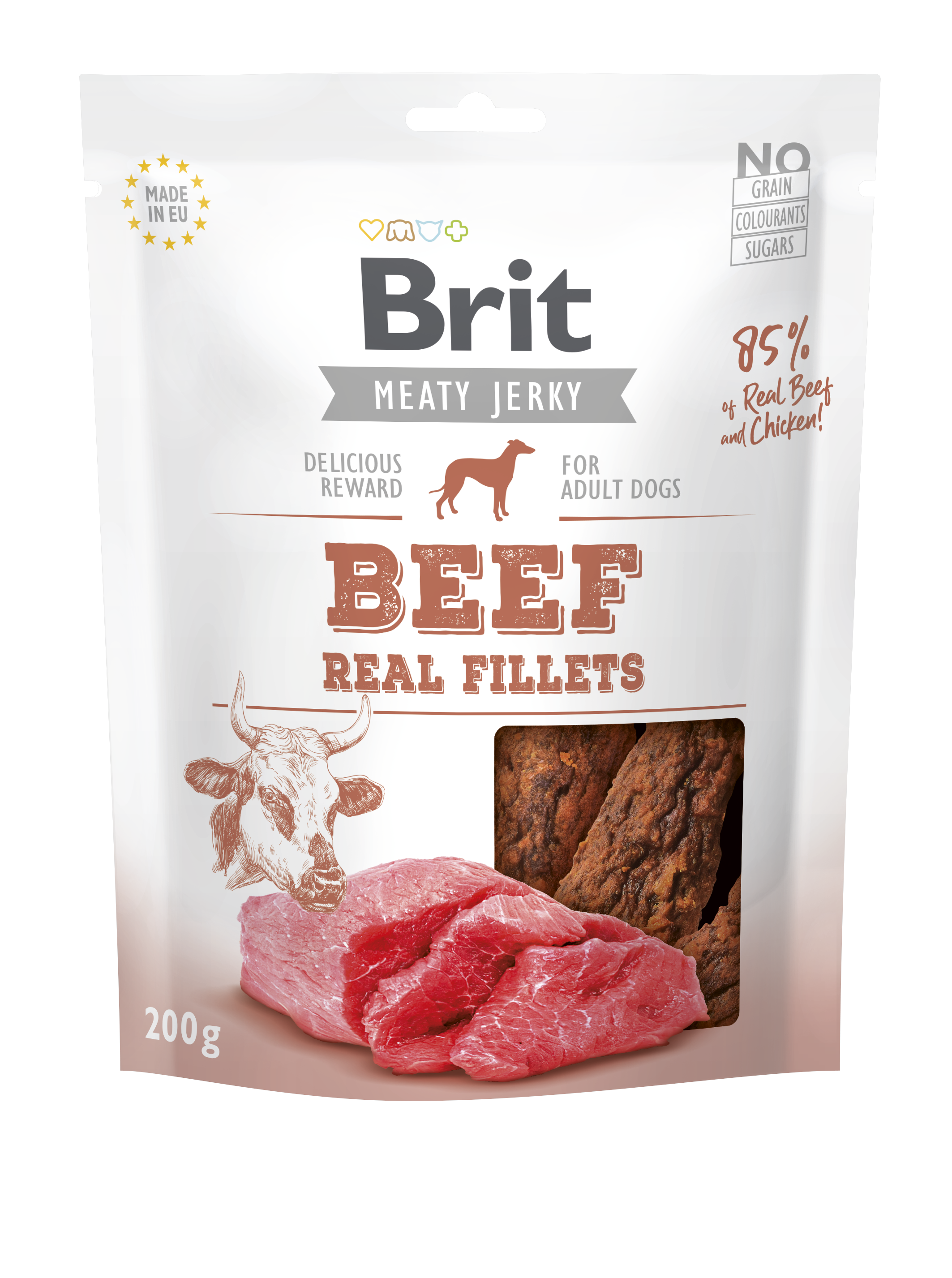 Brit Jerky Snack kurczak, wołowina adult 200 g