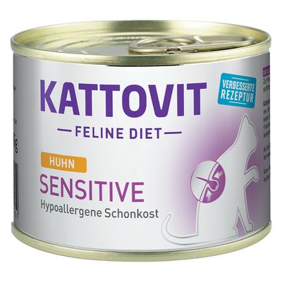 Kattovit Feline Diet Sensitive mix smaków w galaretce 185 g × 24