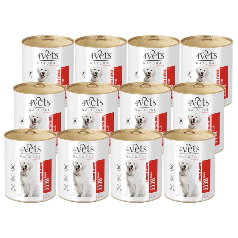 4Vets Natural wołowina adult 800 g × 12