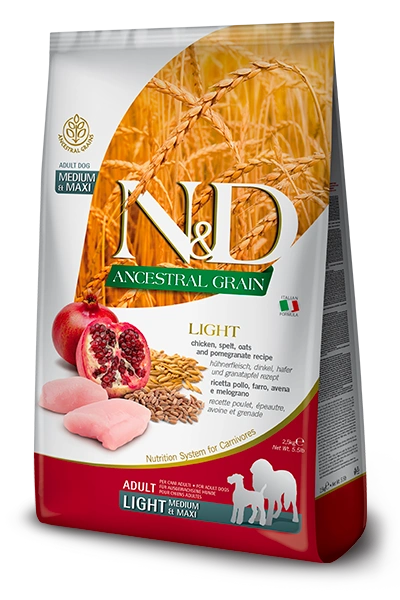 Farmina N&D Ancestral Grain kurczak i granat Light średnie i duże rasy 12 kg