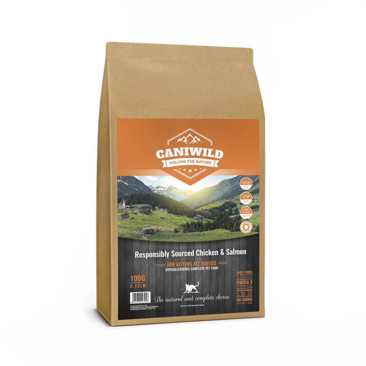 Caniwild Responsibly Sourced Skin & Coat kurczak, łosoś kitten 100 g