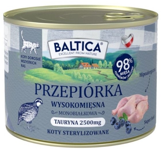 Baltica Sterilised przepiórka adult 185 g