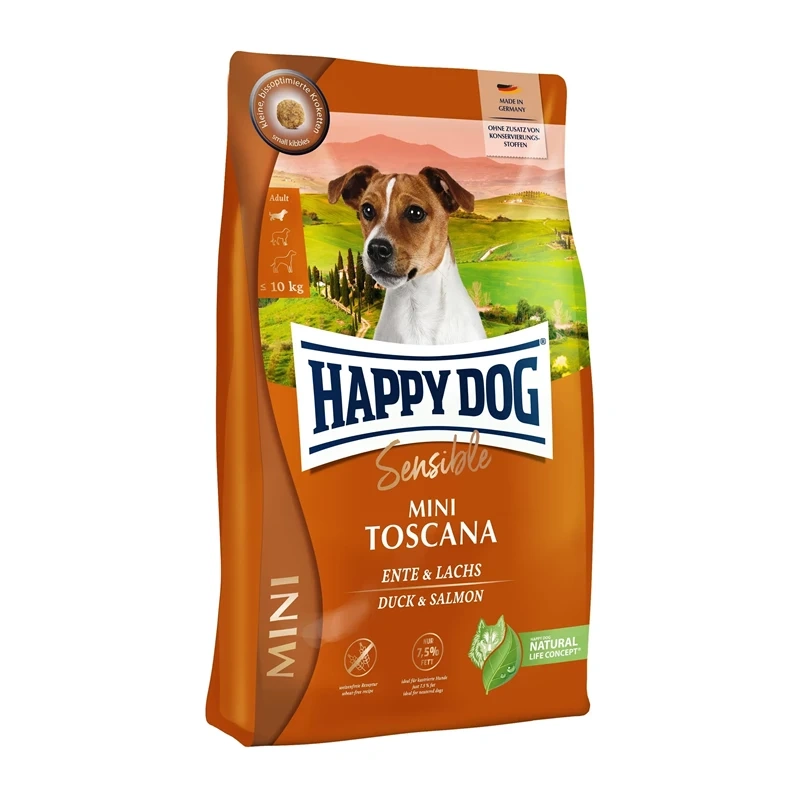 Happy Dog Sensible kaczka, łosoś adult małe rasy 800 g