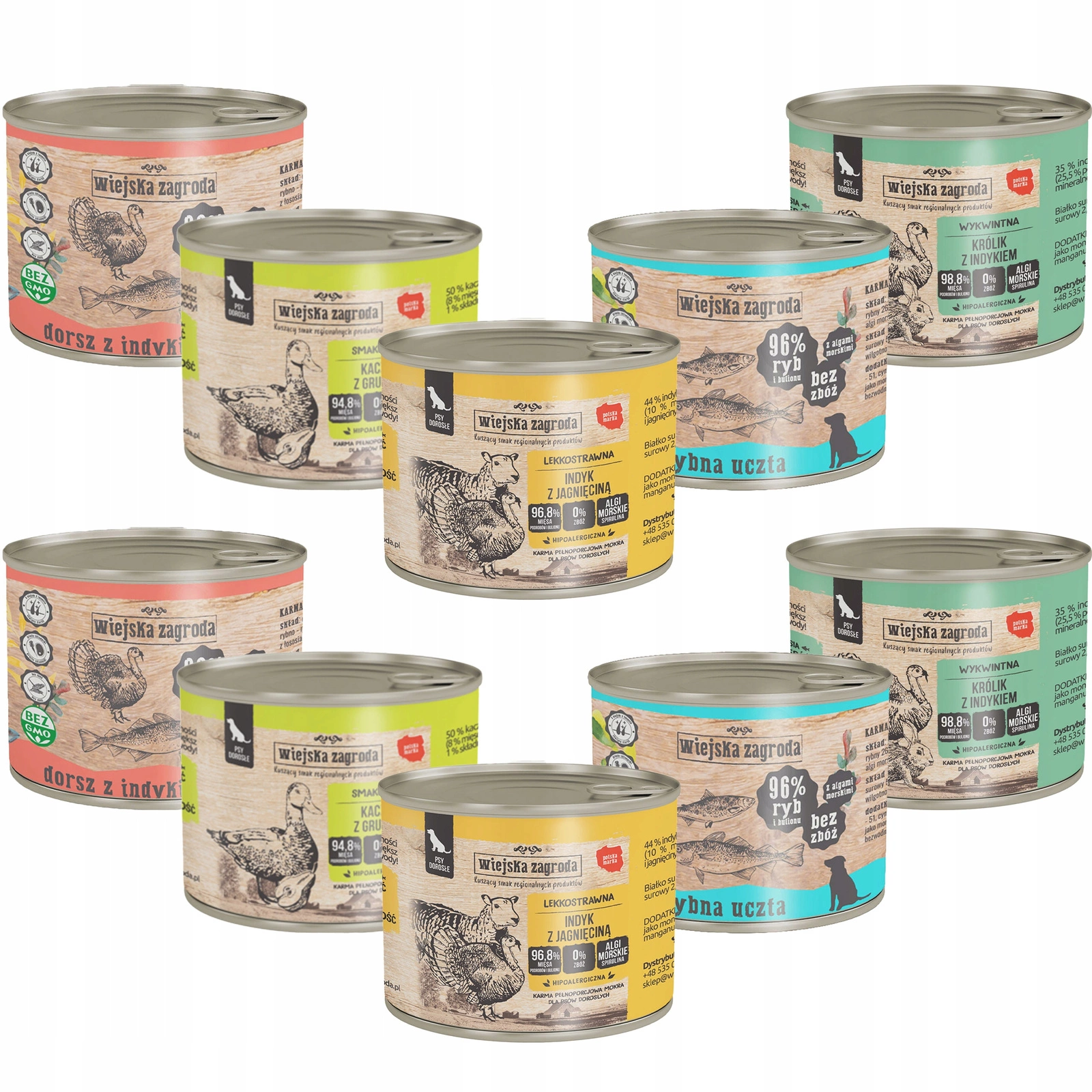 Wiejska Zagroda dorsz, indyk, jagnięcina 200 g × 10