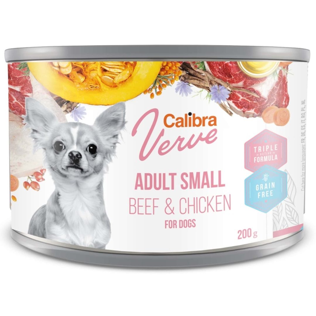 Calibra Dog Verve kurczak, wołowina adult małe rasy 200 g