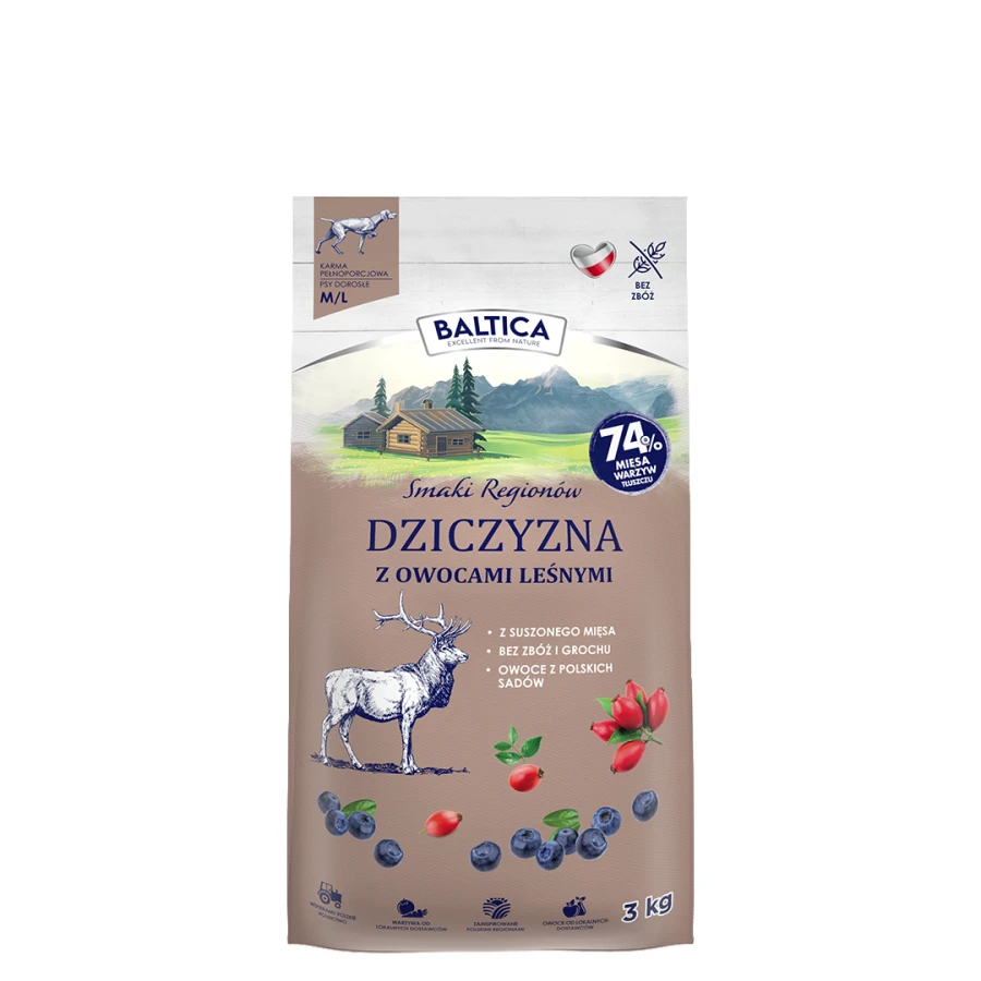 Baltica Smaki Regionów dziczyzna adult średnie i duże rasy 3 kg