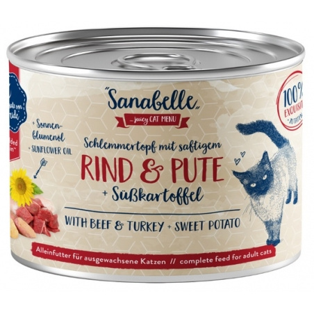 Sanabelle indyk, wołowina z batatem w sosie adult 180 g