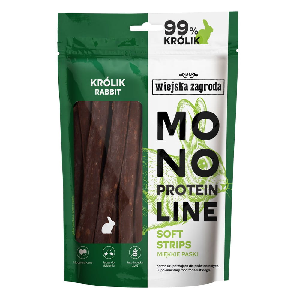 Wiejska Zagroda Monoprotein Soft Stripes królik 100 g