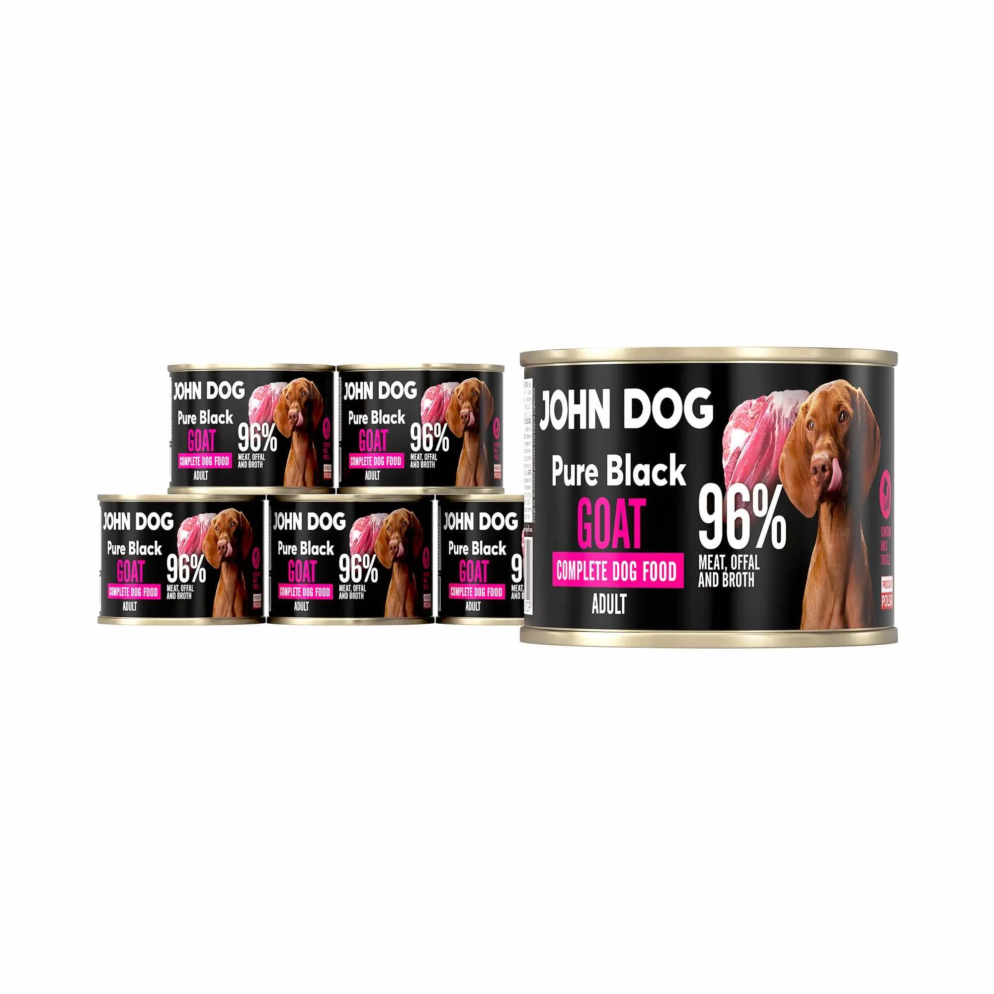 John Dog Pure Black kozina adult 200 g × 6