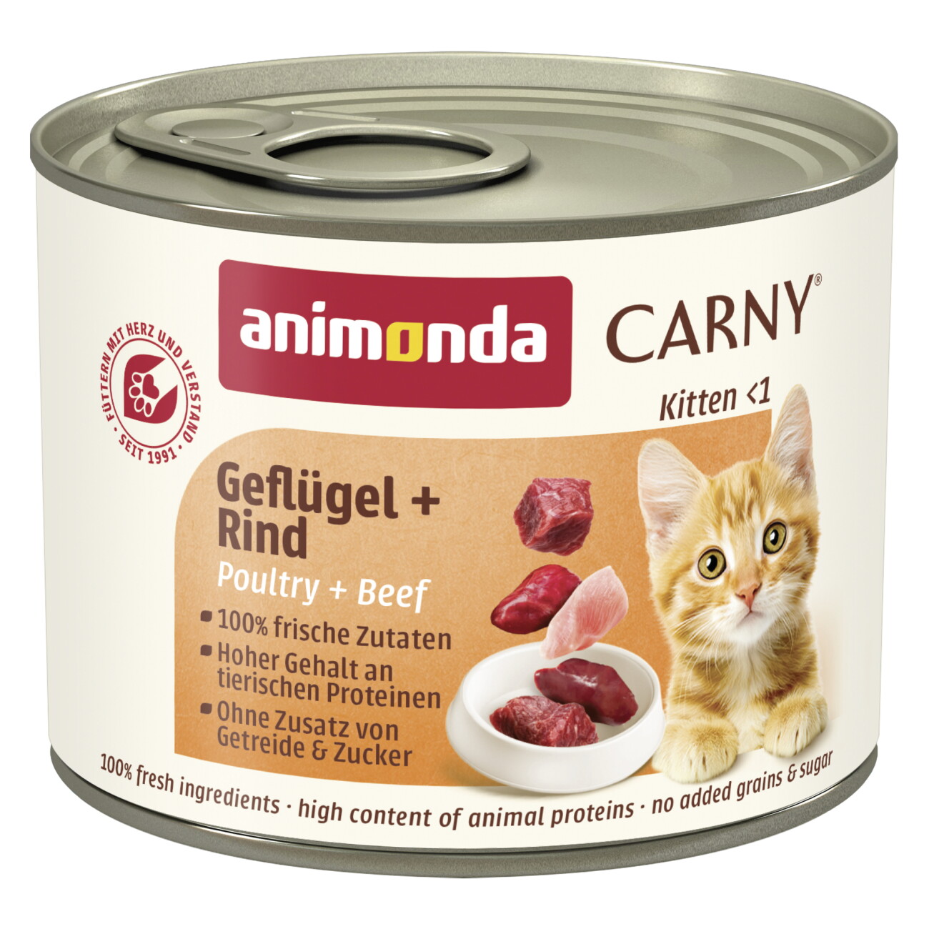 Animonda Carny drób, wołowina kawałki kitten 200 g × 12