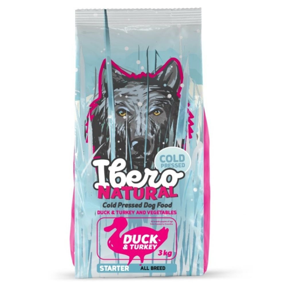 Ibero Cold Press Dog indyk, kaczka z batatem i ziemniakiem puppy 3 kg