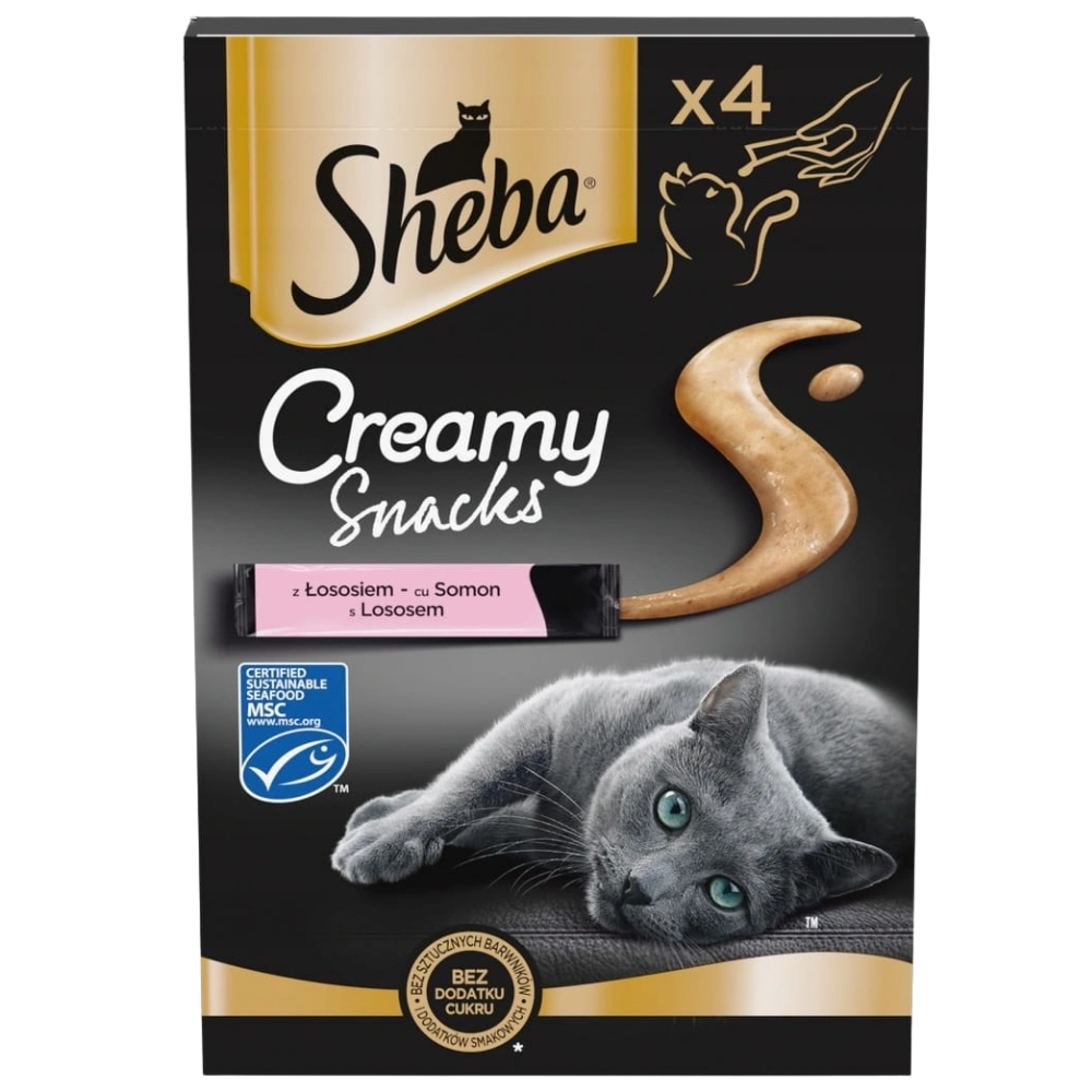 Sheba Creamy Snacks łosoś w sosie 12 g × 4