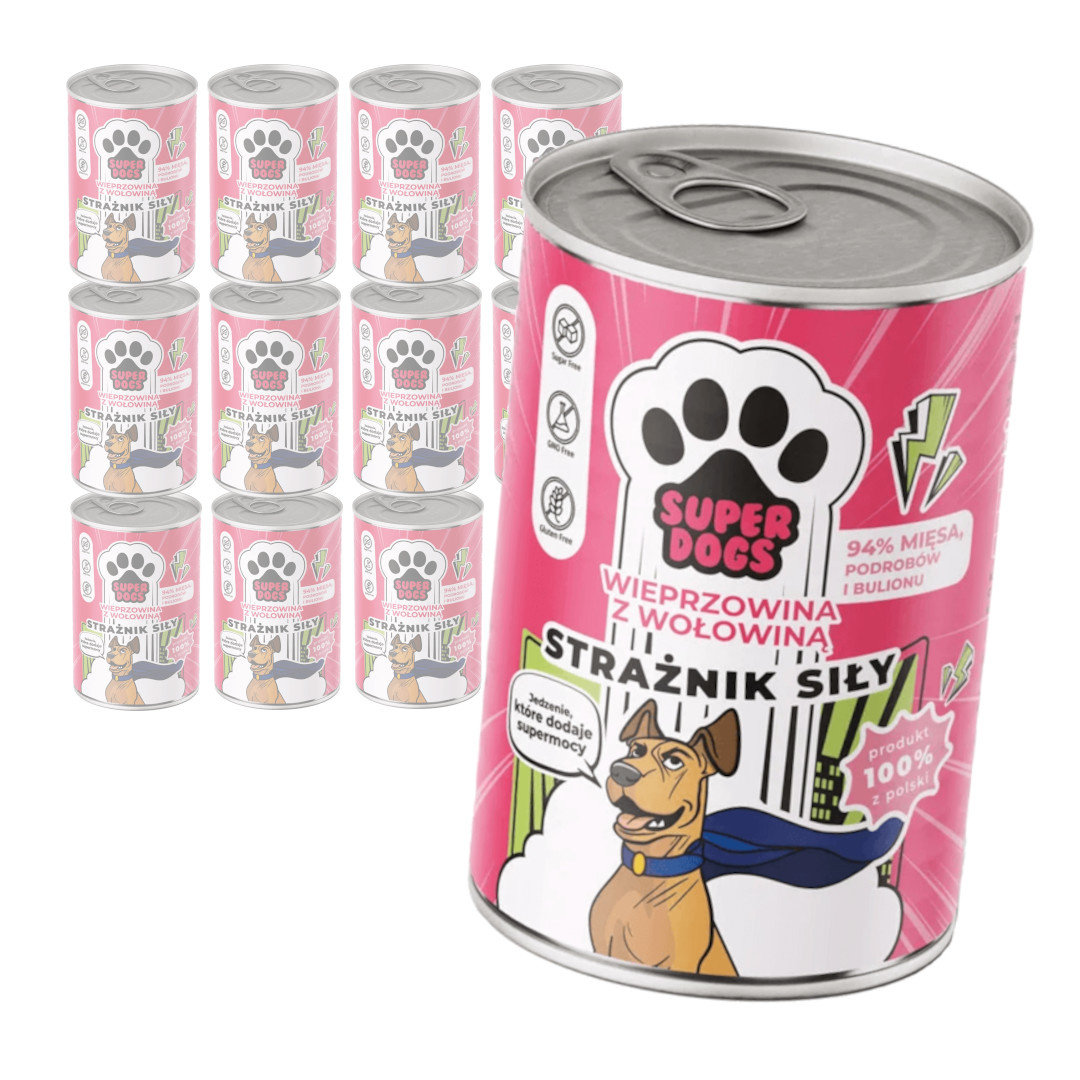 Uniszki Superdogs wieprzowina, wołowina adult 400 g × 12