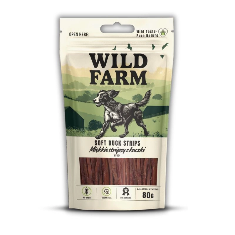 Wild Farm miękkie stripsy z kaczki 80 g