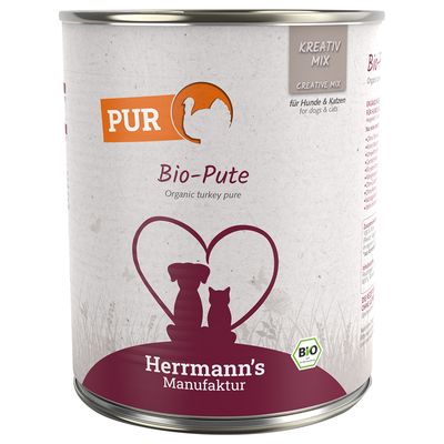 Herrmann's Bio PUR indyk 800 g × 12