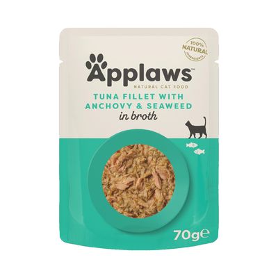 Applaws Sensitive sardela, tuńczyk z algami morskimi w bulionie adult 70 g × 12