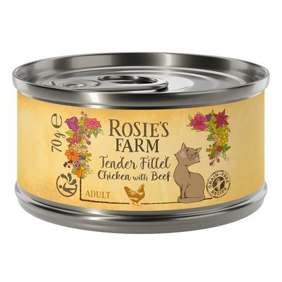 Rosie's Farm Tender Filet mix smaków w bulionie 70 g × 12