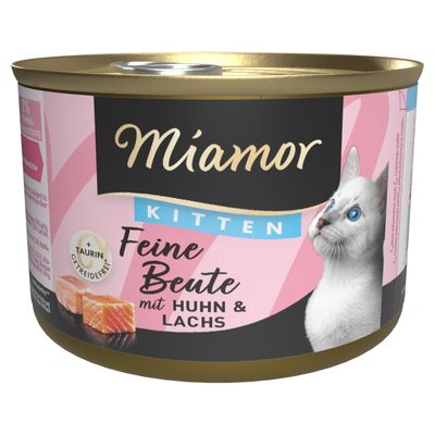 Miamor Feine Beute kurczak, łosoś kitten 185 g × 24