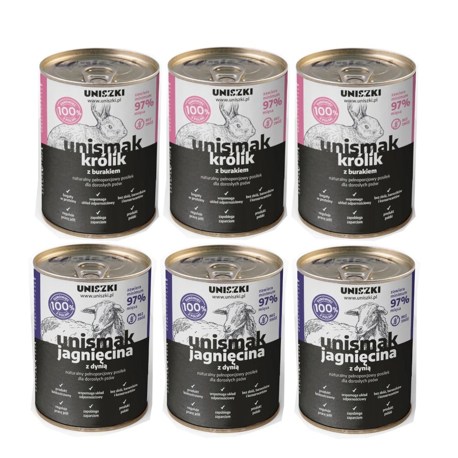 Uniszki Unismak jagnięcina adult 400 g × 6
