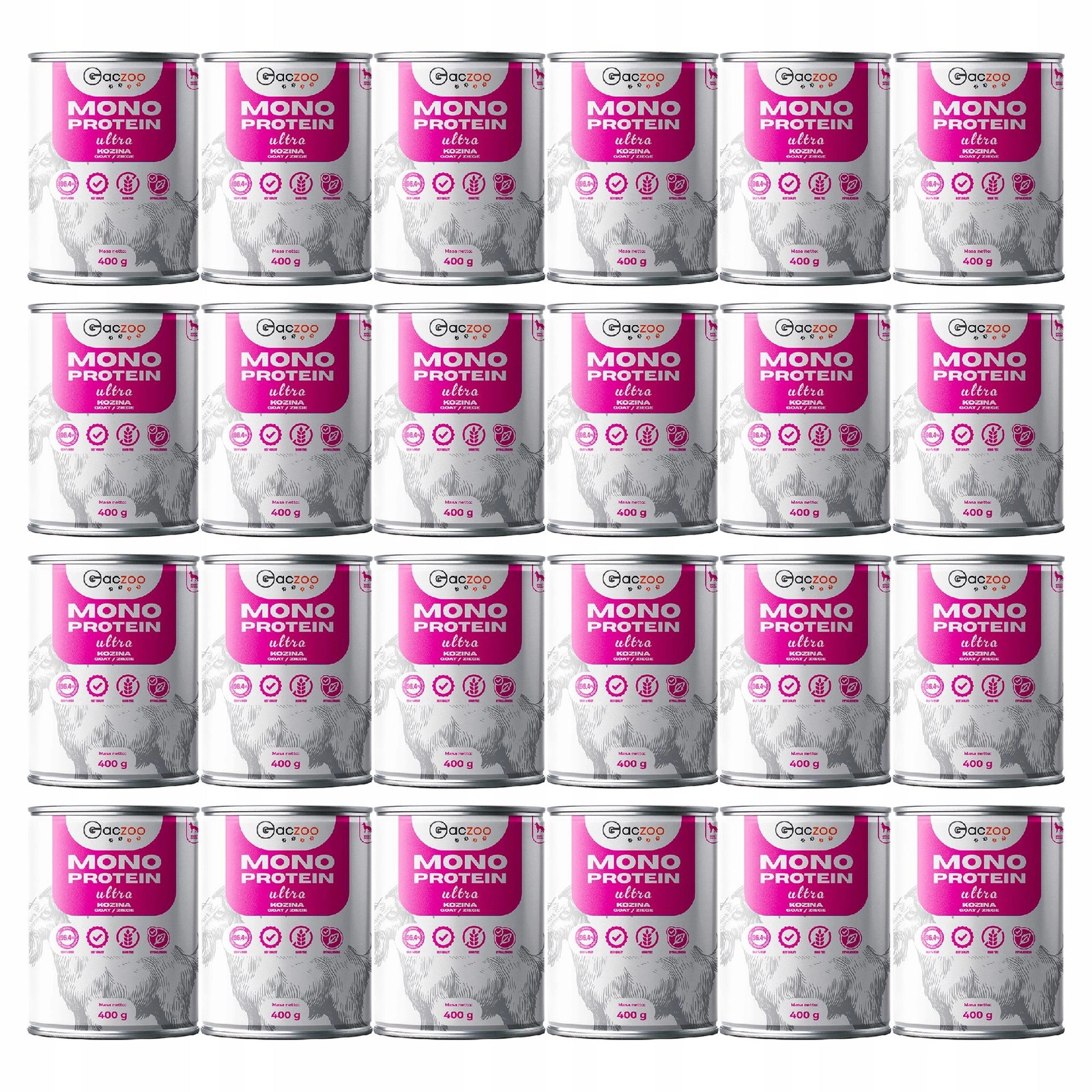 Gaczoo Mono Protein Ultra kozina adult 400 g × 24