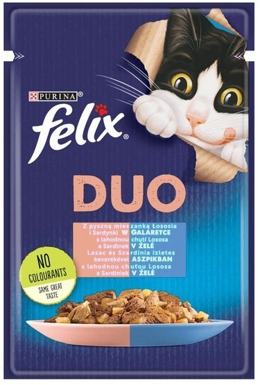 Purina Felix Fantastic sardynka, łosoś w galaretce 85 g