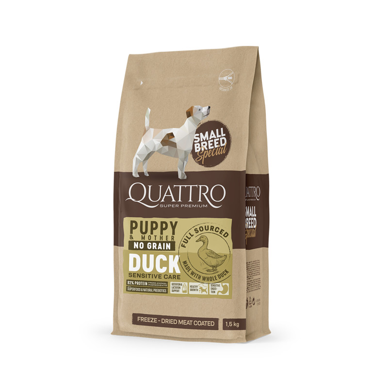 Quattro No Grain kaczka puppy małe rasy 7 kg