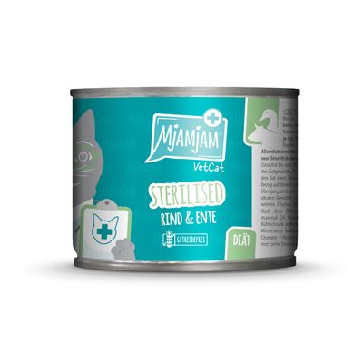 MjAMjAM VetCat Sterilised Light kaczka, wołowina pasztet adult 200 g × 6