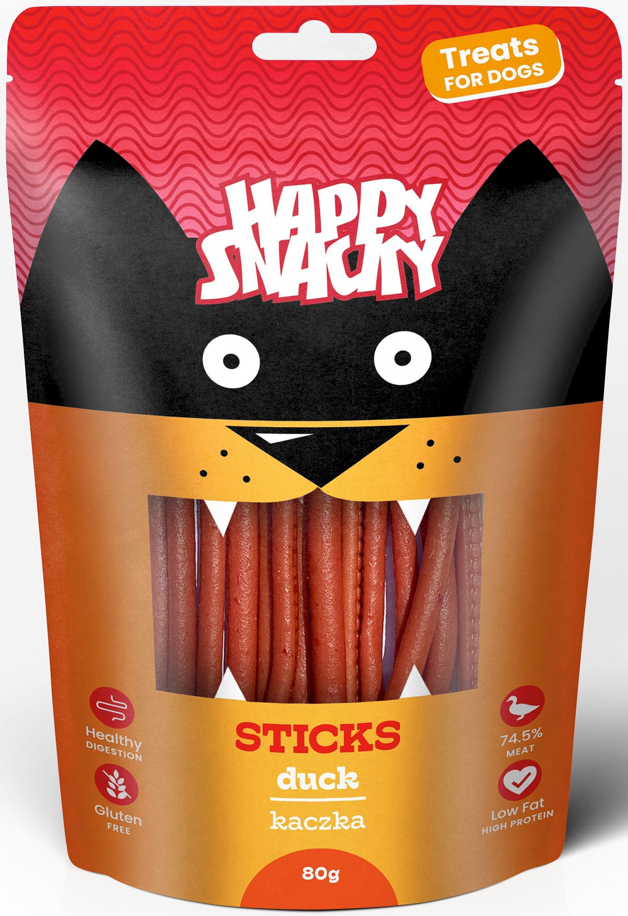 Trzy Psy Happy Snacky kaczka 80 g
