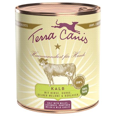 Terra Canis cielęcina z prosem, ogórkiem, żółtym melonem i czosnkiem niedźwiedzim adult 800 g × 6
