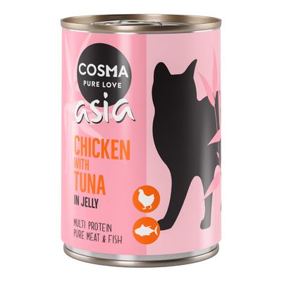 Cosma Asia Indoor kurczak, tuńczyk w galaretce 400 g × 6