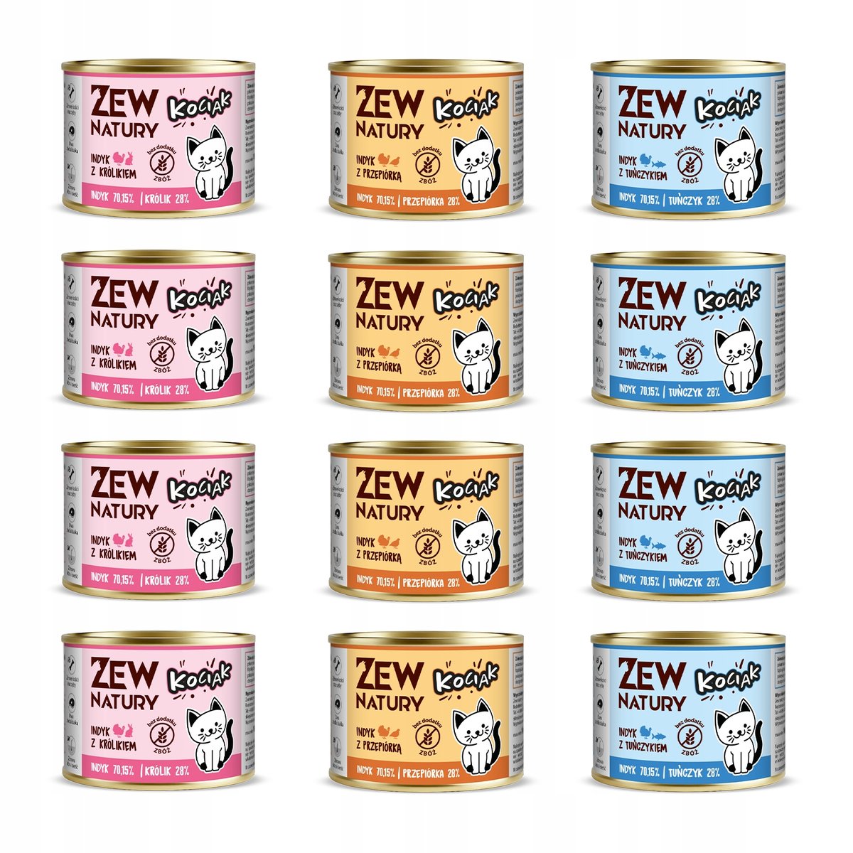 Zew Natury mix smaków kitten 185 g × 12