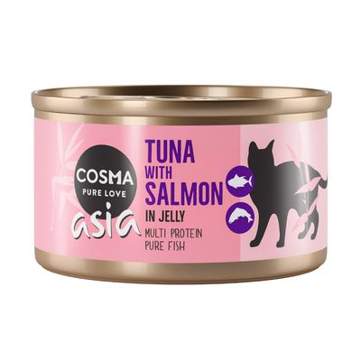 Cosma Asia Indoor tuńczyk, łosoś w galaretce 85 g × 6
