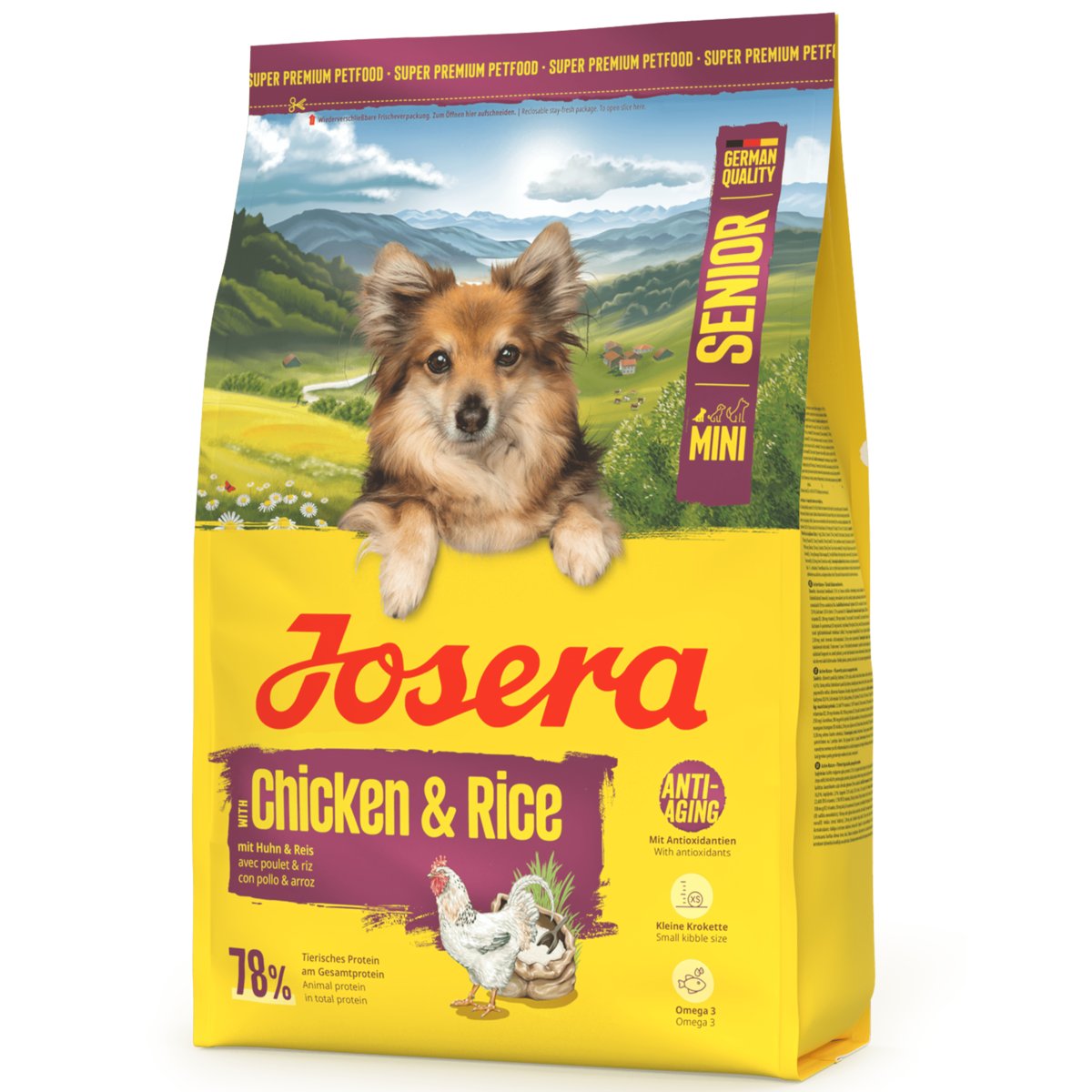 Josera Mini Senior kurczak senior małe rasy 3 kg × 3