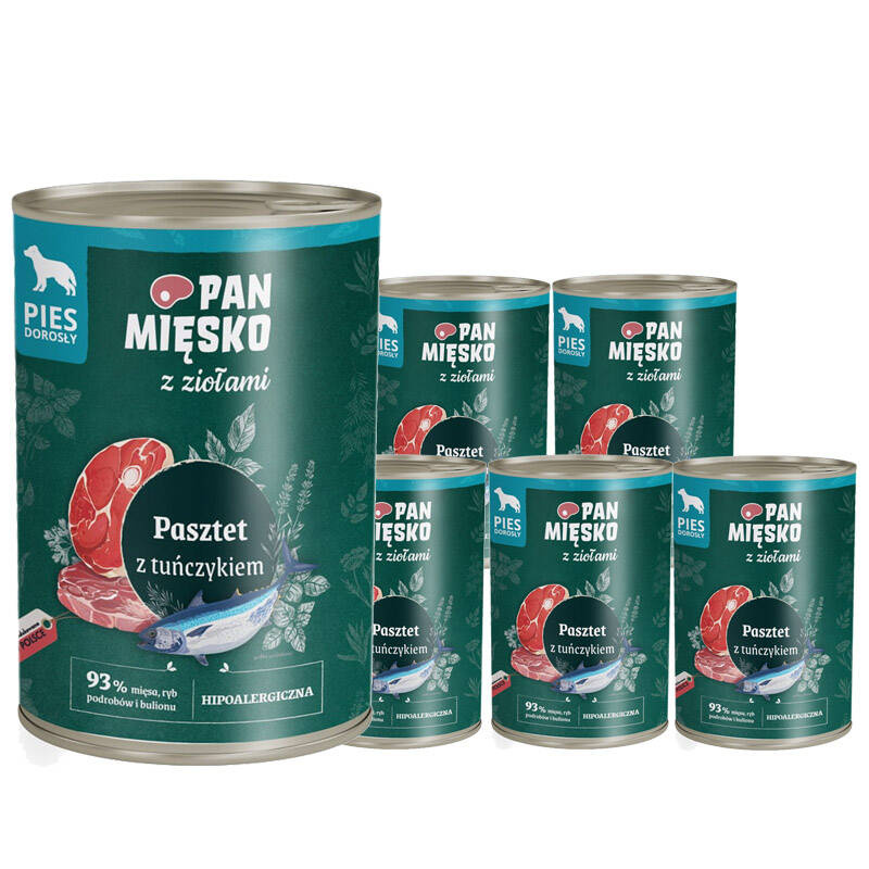 Pan Mięsko tuńczyk adult 400 g × 6