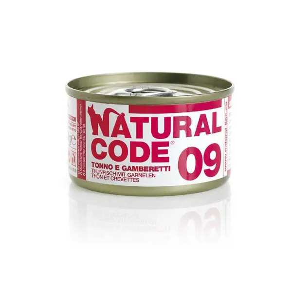 Natural Code tuńczyk, krewetki adult 85 g