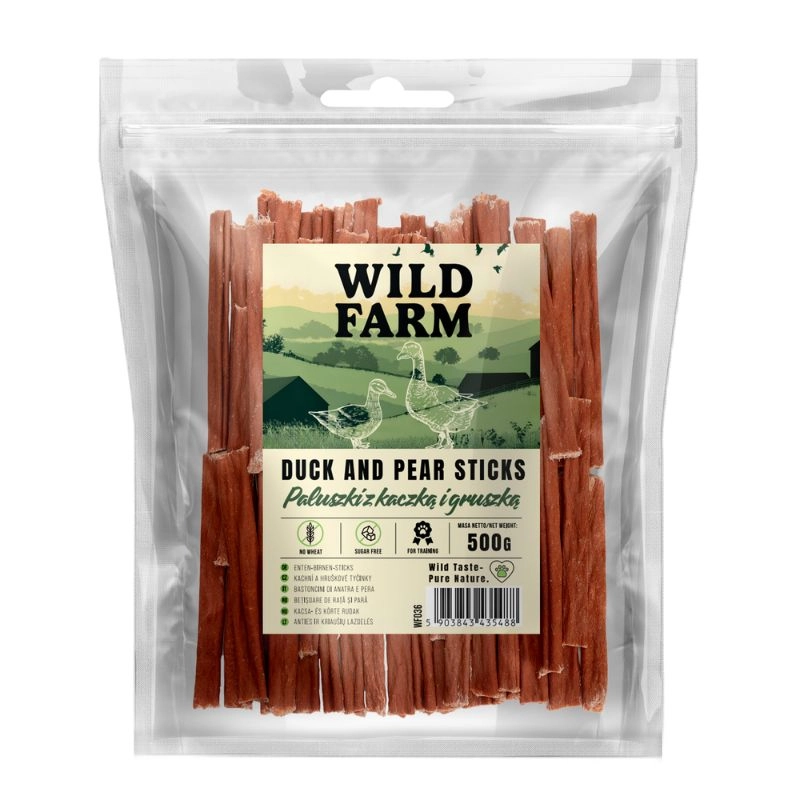 Wild Farm Paluszki z kaczką i gruszką 500 g