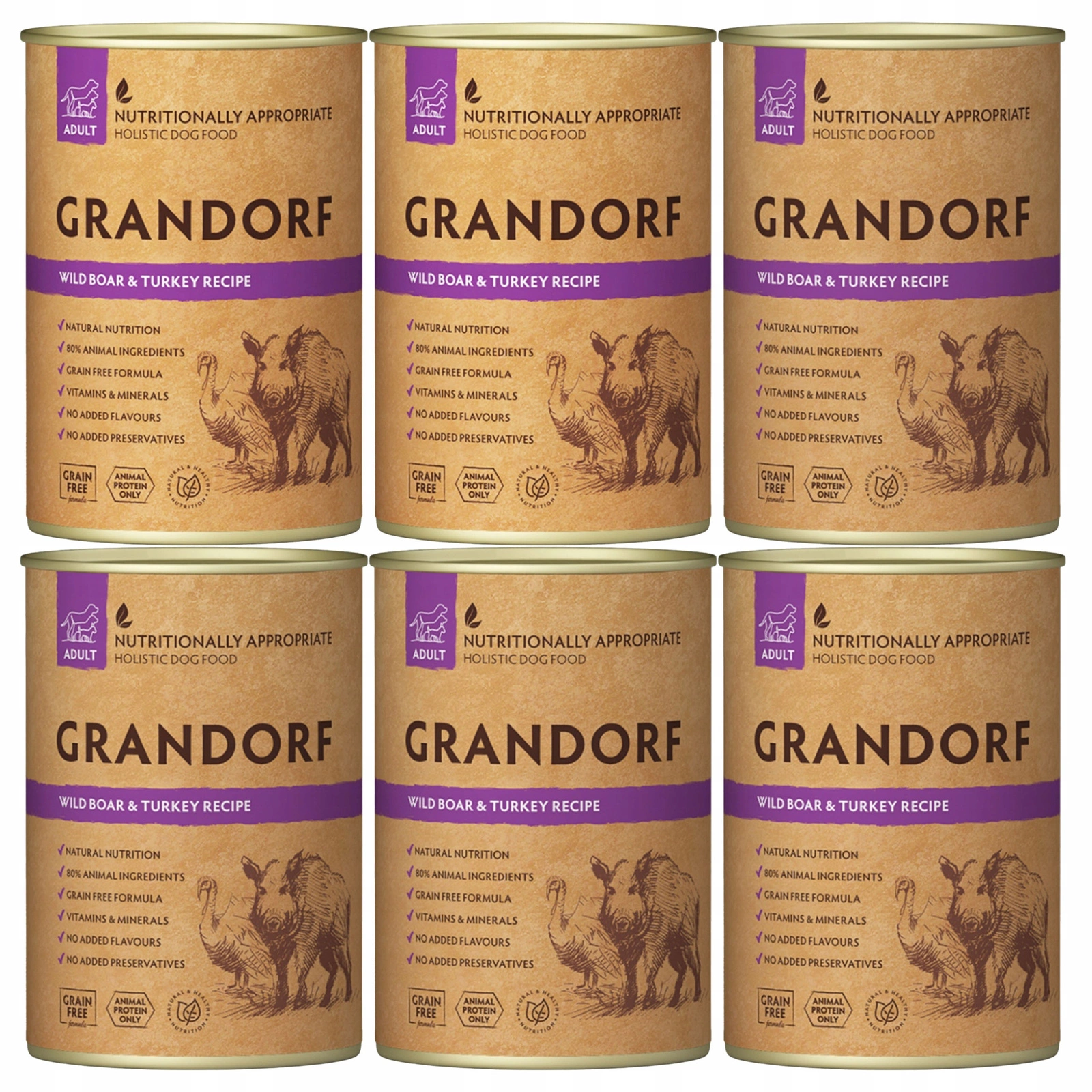 Grandorf dziczyzna, indyk 400 g × 6