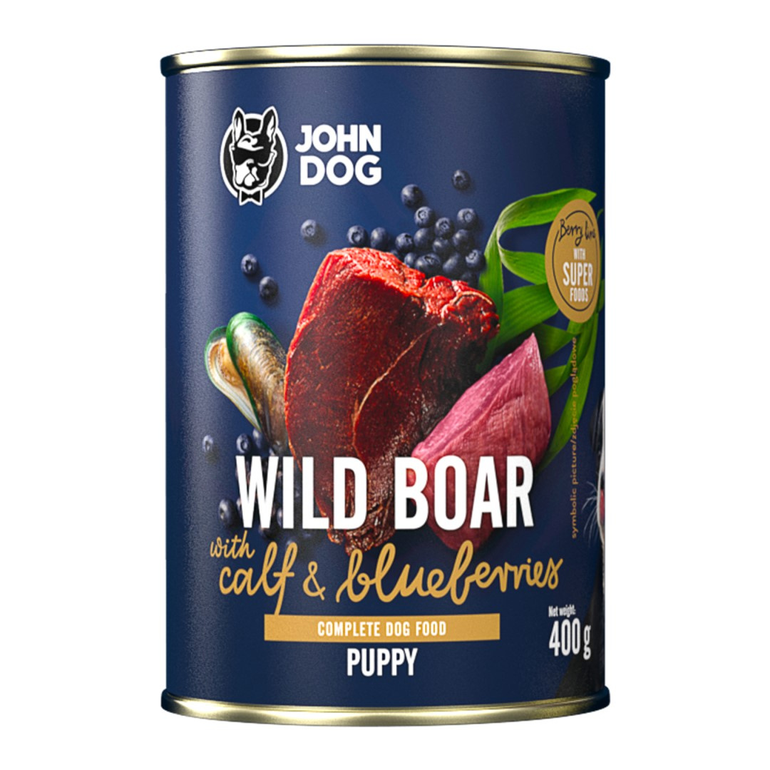 John Dog Berry Line cielęcina, dzik junior 400 g