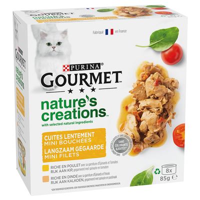 Purina Gourmet Nature's Creations indyk, kurczak w sosie adult 85 g × 8