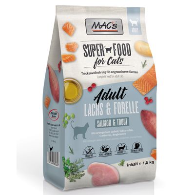 MAC's Superfood Sensitive pstrąg, łosoś adult 1,5 kg × 2