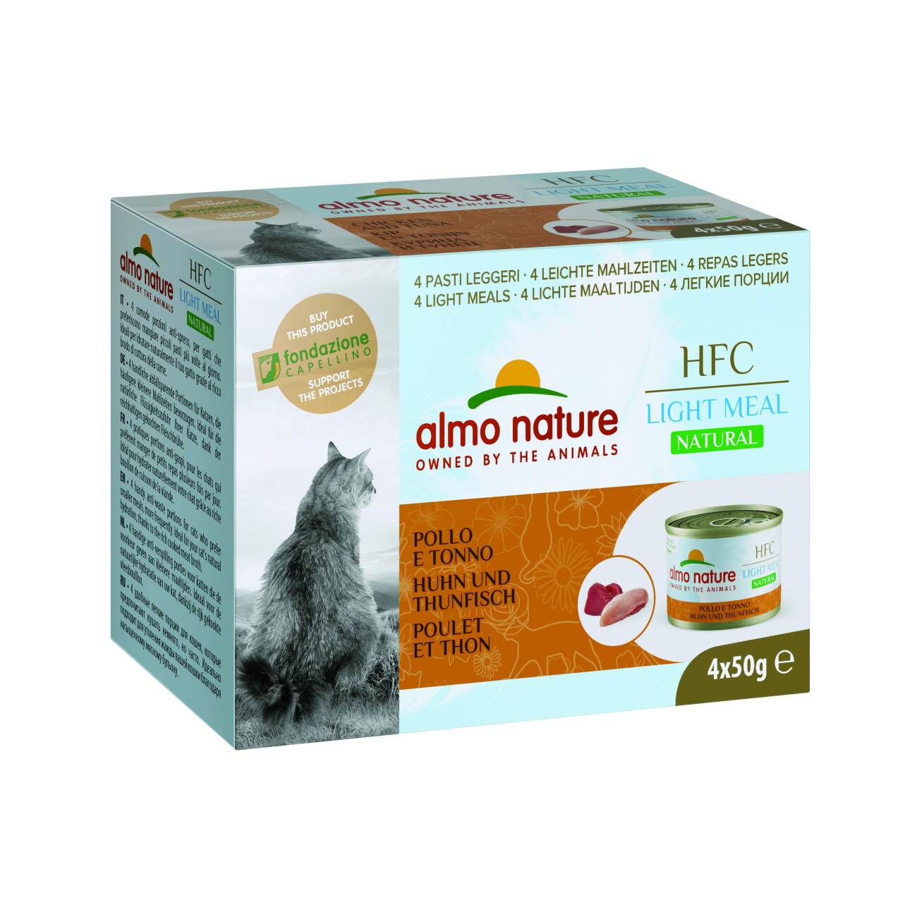 Almo Nature HFC Natural Light kurczak, tuńczyk w bulionie adult 50 g × 4