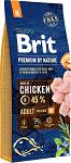 Brit Premium by Nature kurczak adult średnie rasy 15 kg × 2