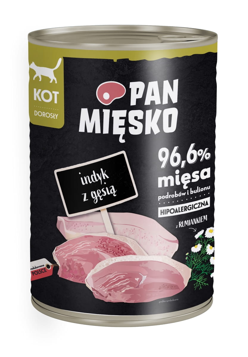 Pan Mięsko Skin & Coat gęś, indyk pasztet adult 400 g