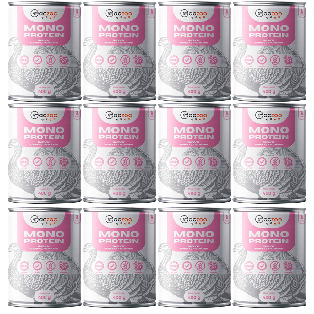 Gaczoo Mono Protein indyk puppy 400 g × 12