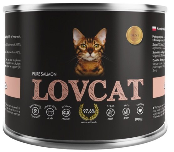 Lovcat Pure łosoś 185 g
