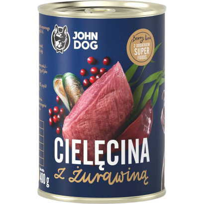 John Dog Berry Line cielęcina, żurawina adult 400 g